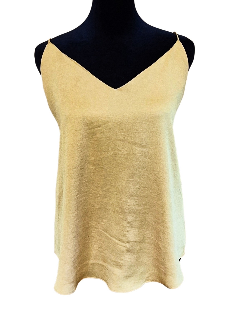 Express Gold Satin V-Neck Cami Tank Top Size Medium